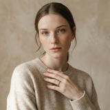 "Odessa" Oval cut Lab Grown Diamond Bezel set 14k Gold Eternity Band